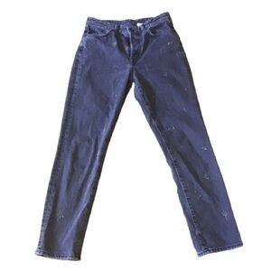 Faded black high waist rhinestone mom jeans